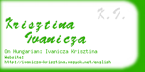 krisztina ivanicza business card